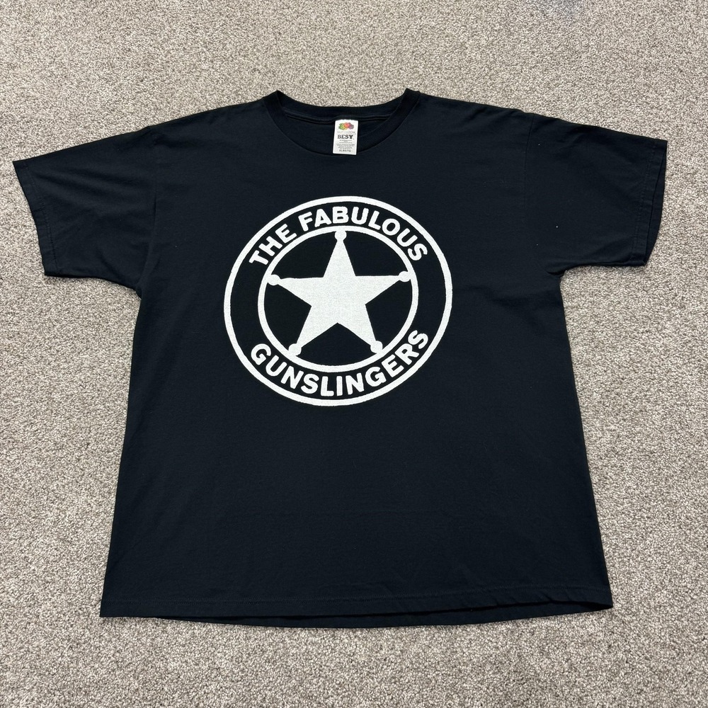 The Fabulous Gunslingers Shirt Mens XL Black Western Cowboy Graphic Tee T-Shirt
